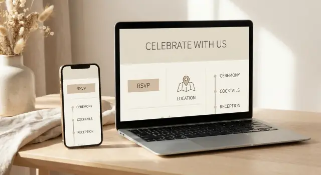 Evenementenwebsites voor bruiloften & feesten: RSVP, kaarten en schema's