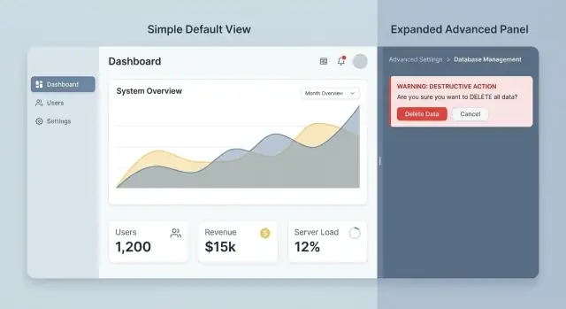 Progressive disclosure for admin tools: safer operator UIs