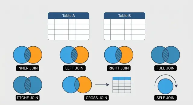 6 SQL-joins die je moet kennen (met eenvoudige, duidelijke voorbeelden)